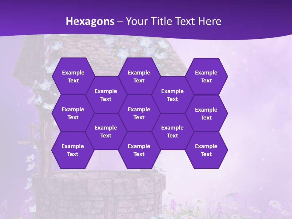 Fioletowy Zaczarowany Stokrotka PowerPoint Template