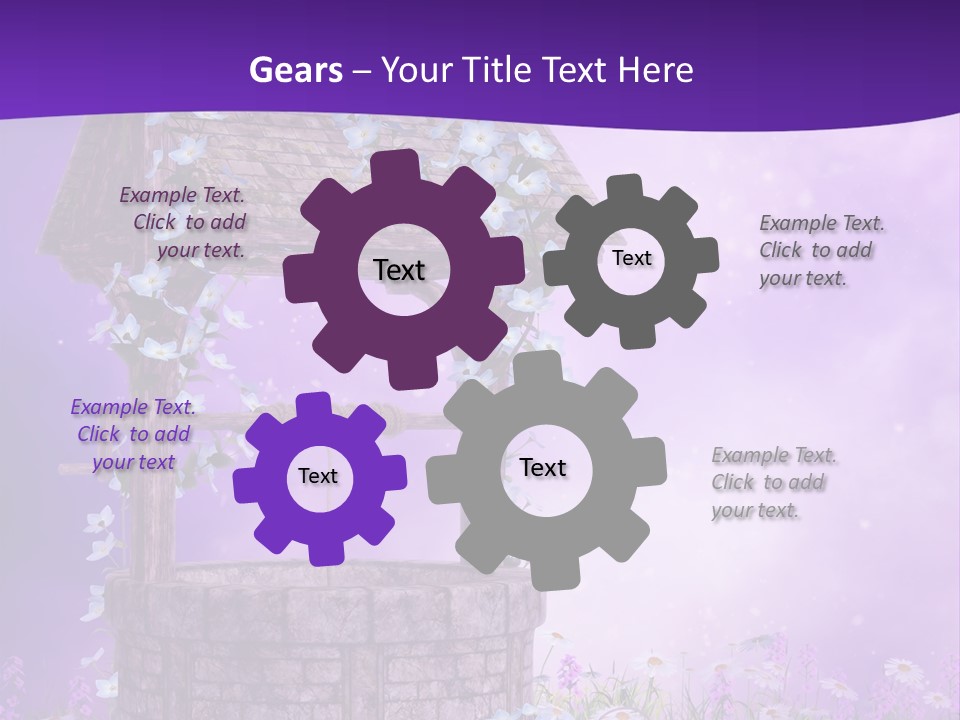 Fioletowy Zaczarowany Stokrotka PowerPoint Template