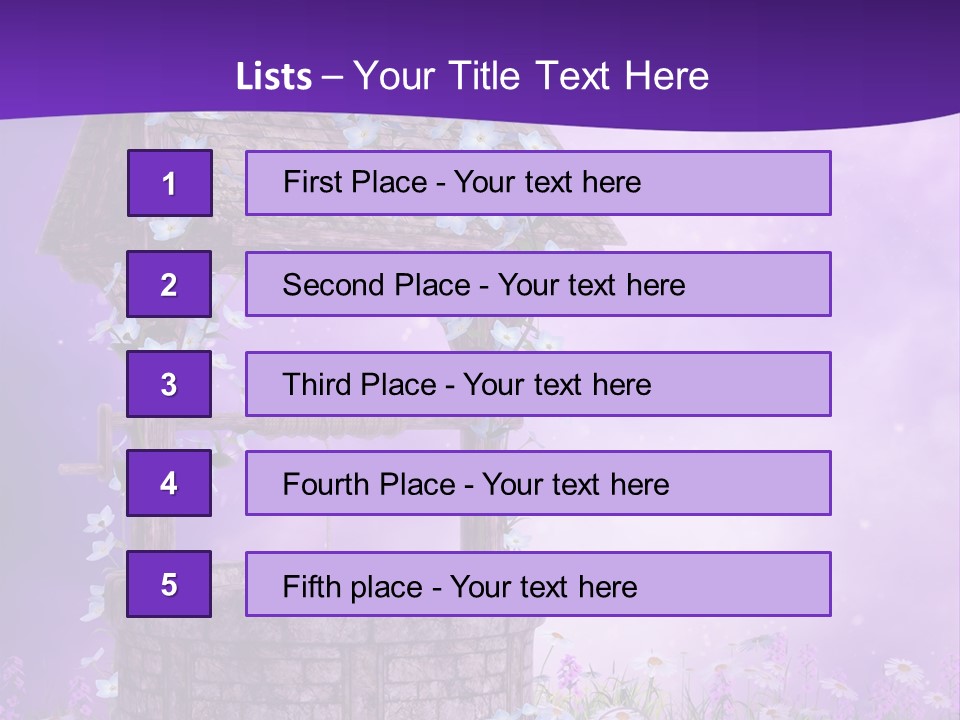 Fioletowy Zaczarowany Stokrotka PowerPoint Template