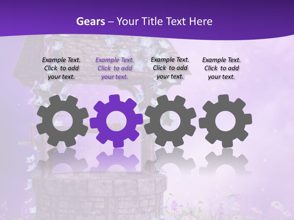 Fioletowy Zaczarowany Stokrotka PowerPoint Template