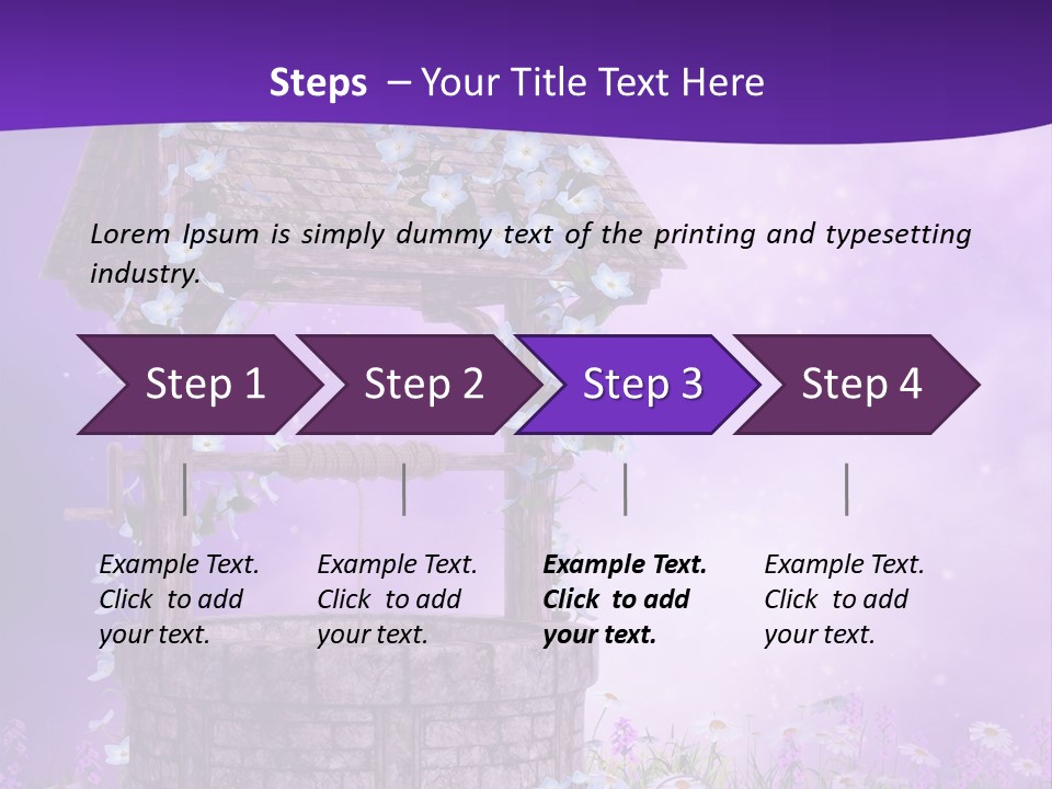 Fioletowy Zaczarowany Stokrotka PowerPoint Template