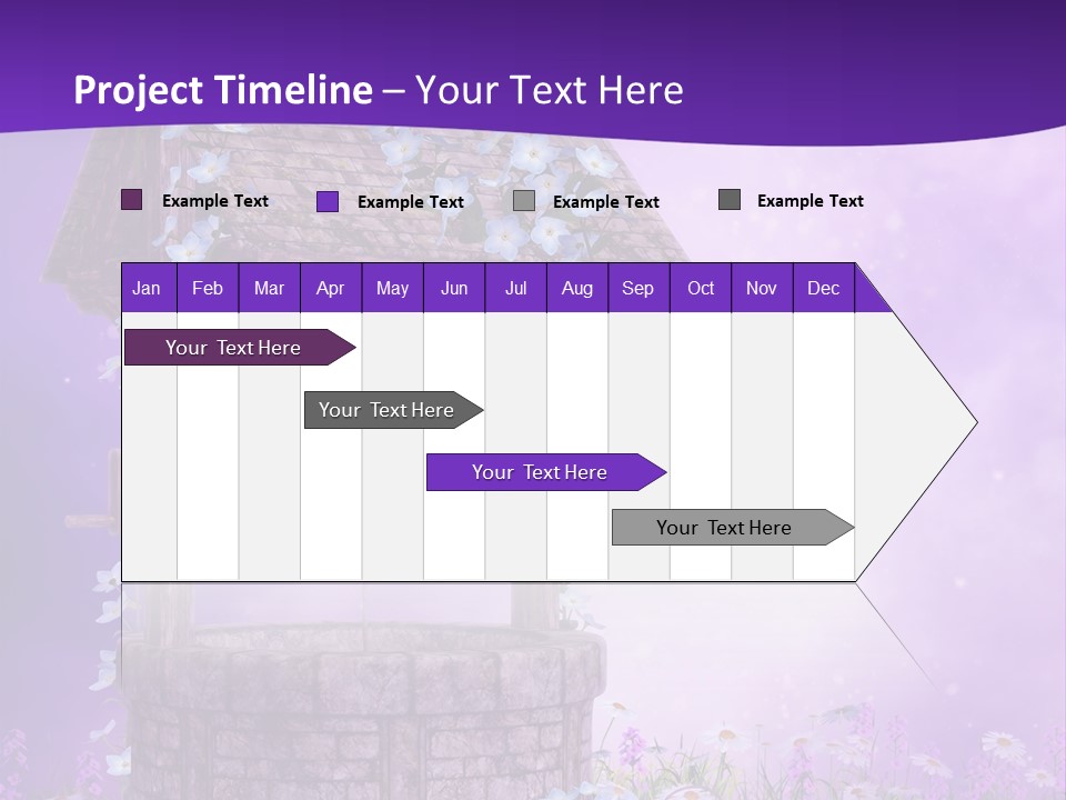 Fioletowy Zaczarowany Stokrotka PowerPoint Template