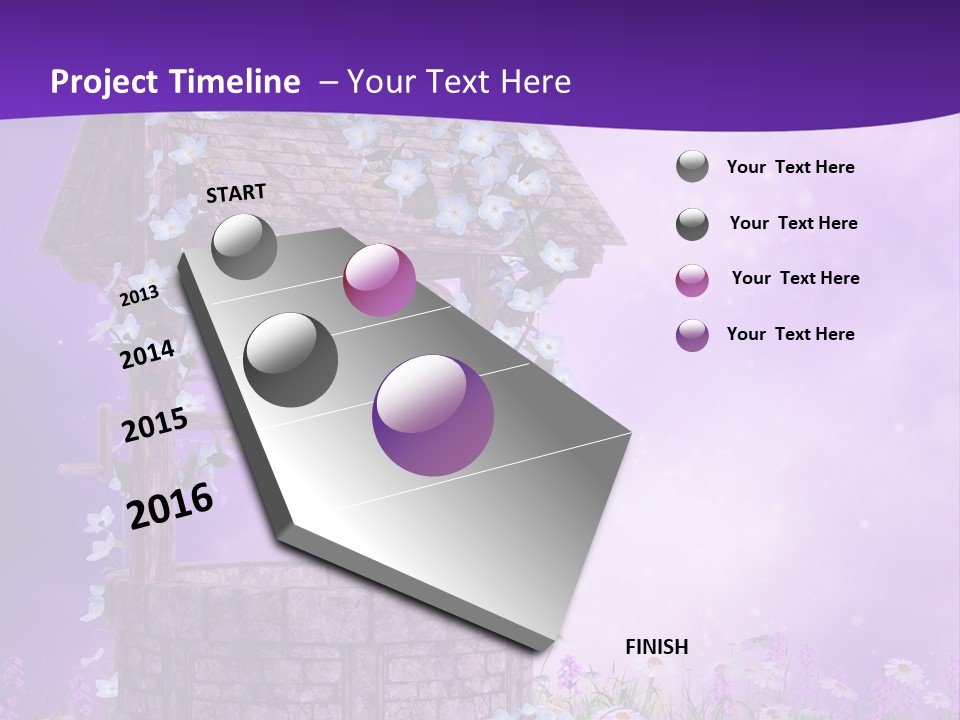 Fioletowy Zaczarowany Stokrotka PowerPoint Template
