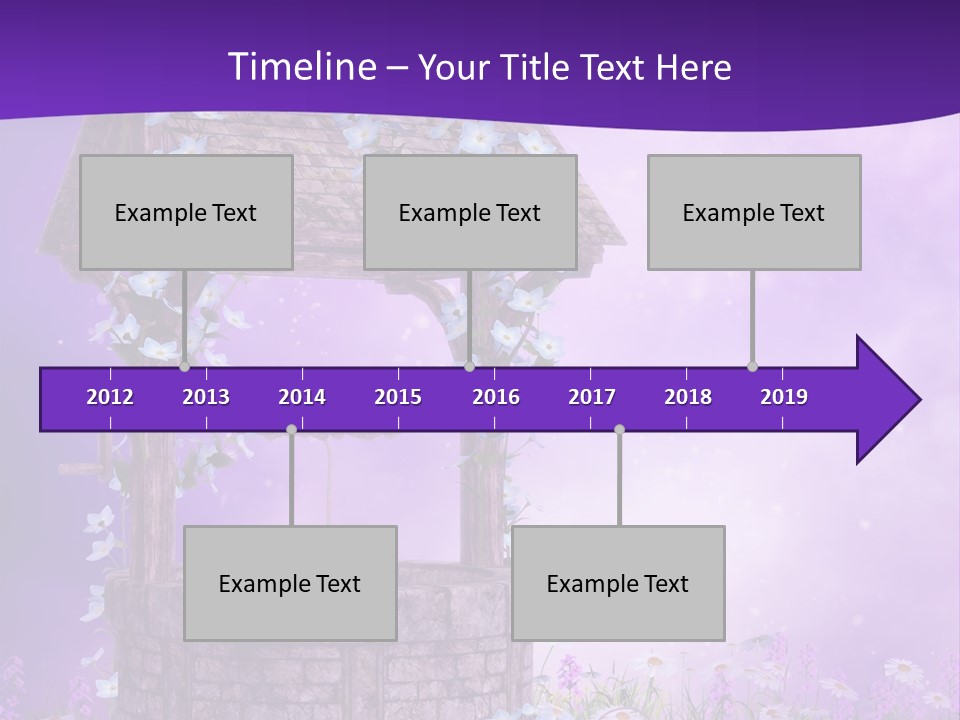 Fioletowy Zaczarowany Stokrotka PowerPoint Template