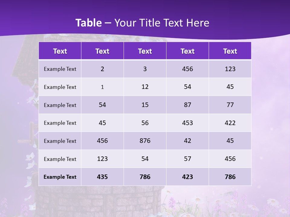 Fioletowy Zaczarowany Stokrotka PowerPoint Template