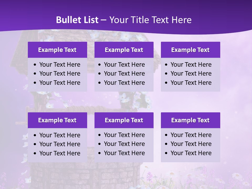Fioletowy Zaczarowany Stokrotka PowerPoint Template