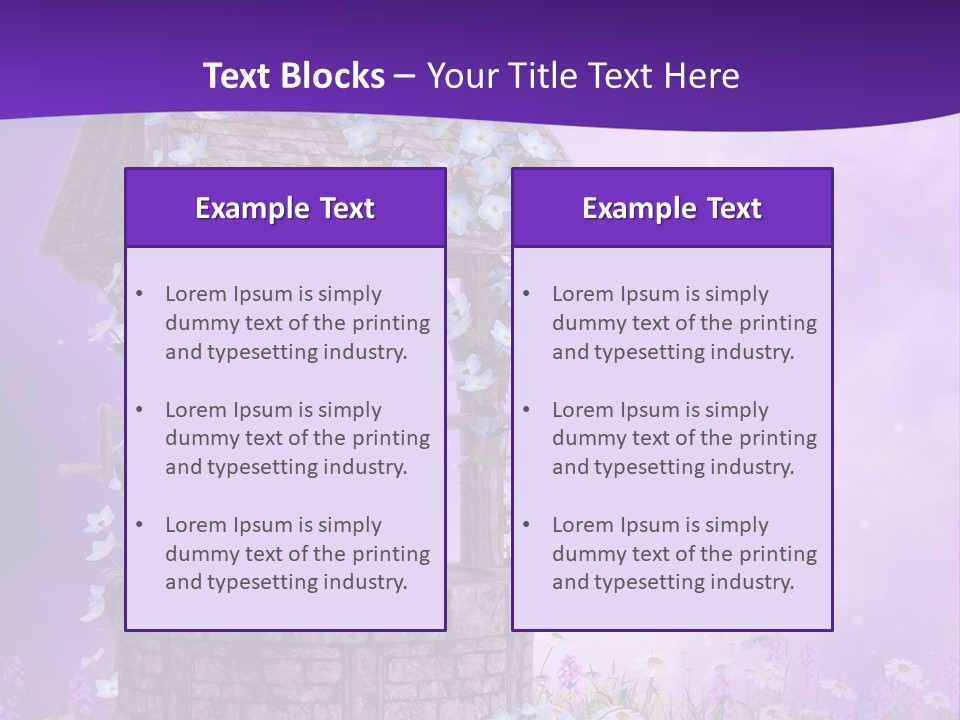 Fioletowy Zaczarowany Stokrotka PowerPoint Template