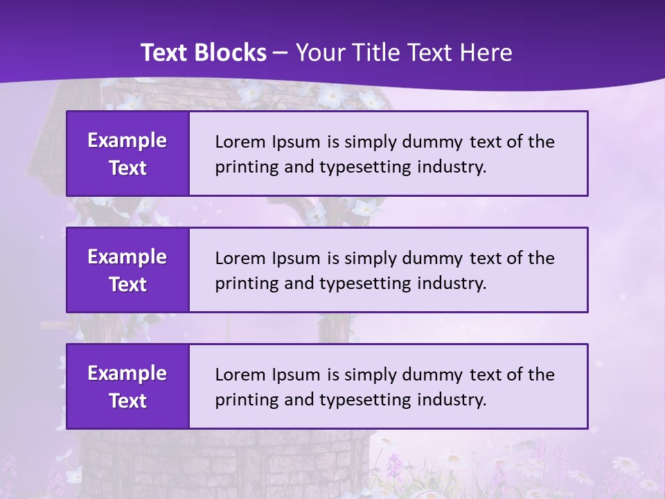 Fioletowy Zaczarowany Stokrotka PowerPoint Template