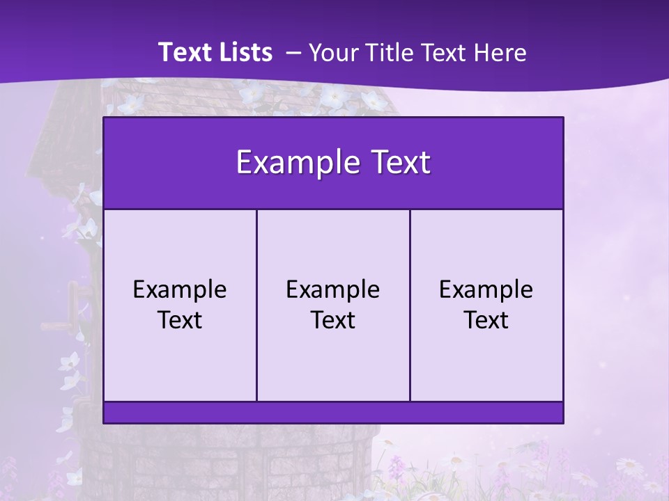 Fioletowy Zaczarowany Stokrotka PowerPoint Template