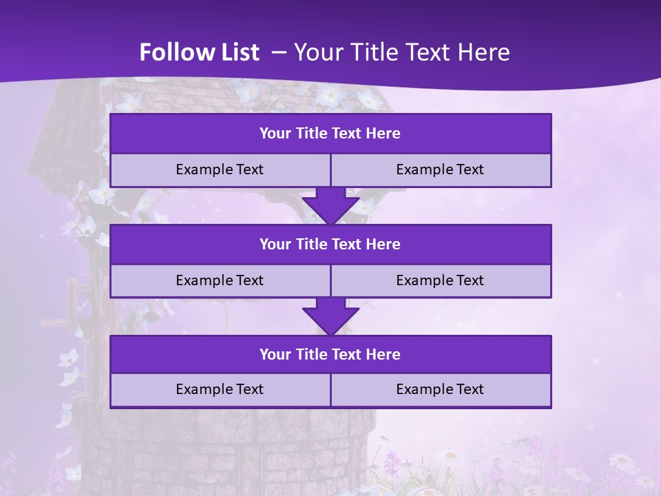 Fioletowy Zaczarowany Stokrotka PowerPoint Template