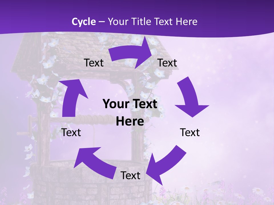 Fioletowy Zaczarowany Stokrotka PowerPoint Template