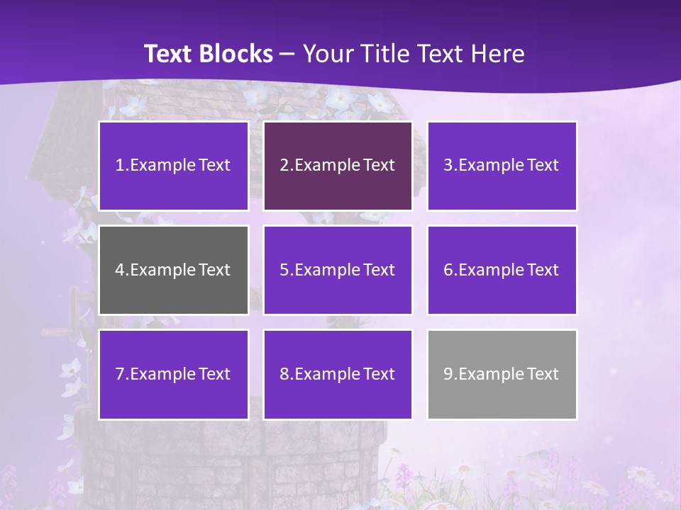 Fioletowy Zaczarowany Stokrotka PowerPoint Template