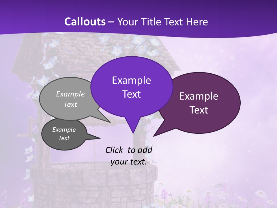 Fioletowy Zaczarowany Stokrotka PowerPoint Template