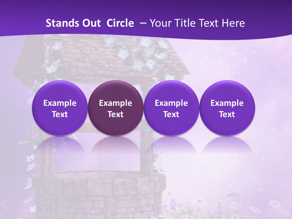 Fioletowy Zaczarowany Stokrotka PowerPoint Template