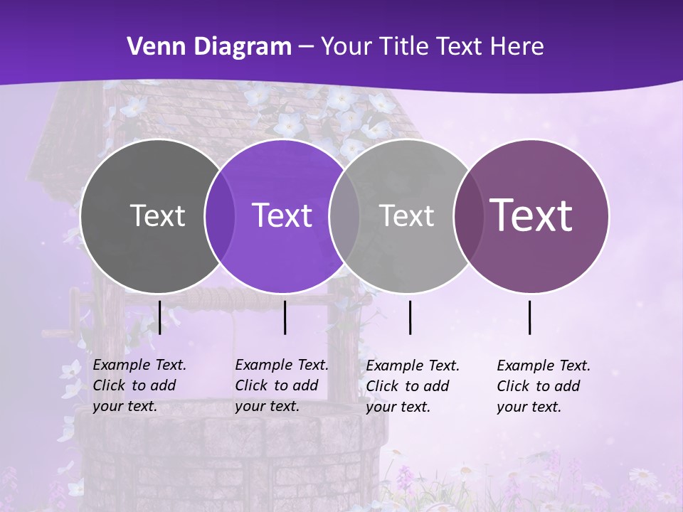 Fioletowy Zaczarowany Stokrotka PowerPoint Template