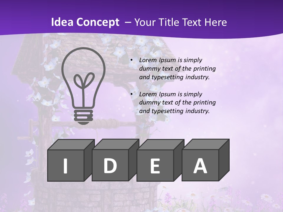 Fioletowy Zaczarowany Stokrotka PowerPoint Template