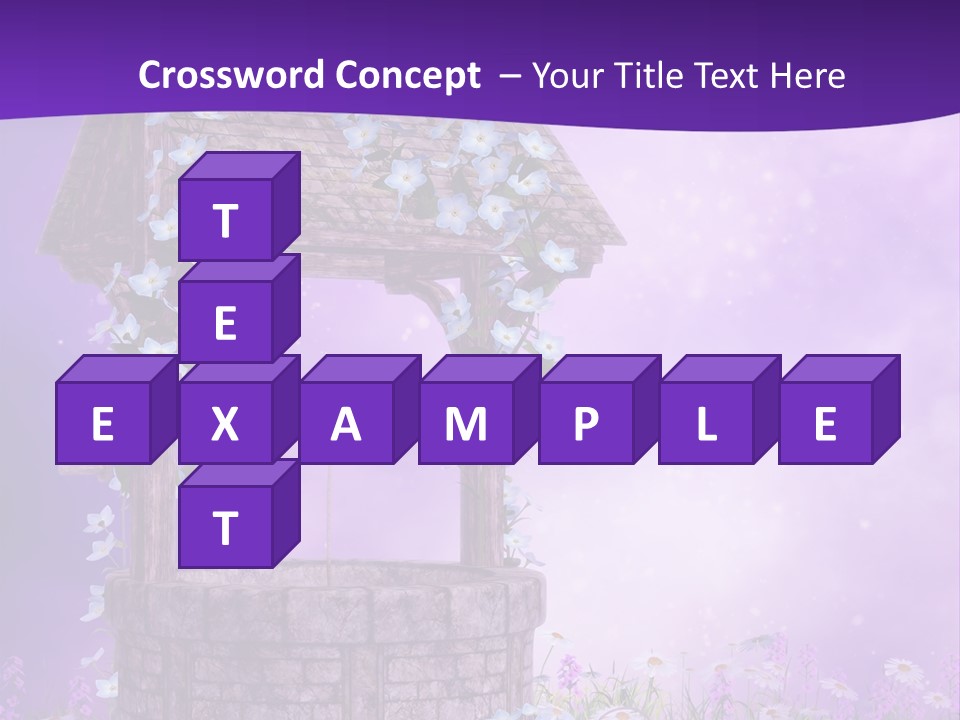 Fioletowy Zaczarowany Stokrotka PowerPoint Template