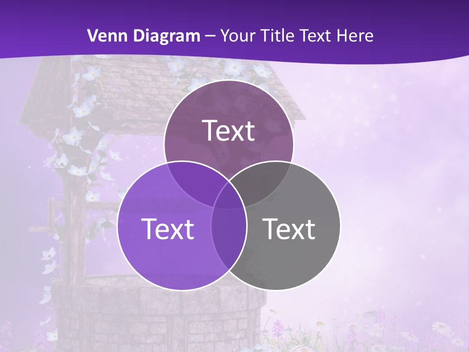 Fioletowy Zaczarowany Stokrotka PowerPoint Template