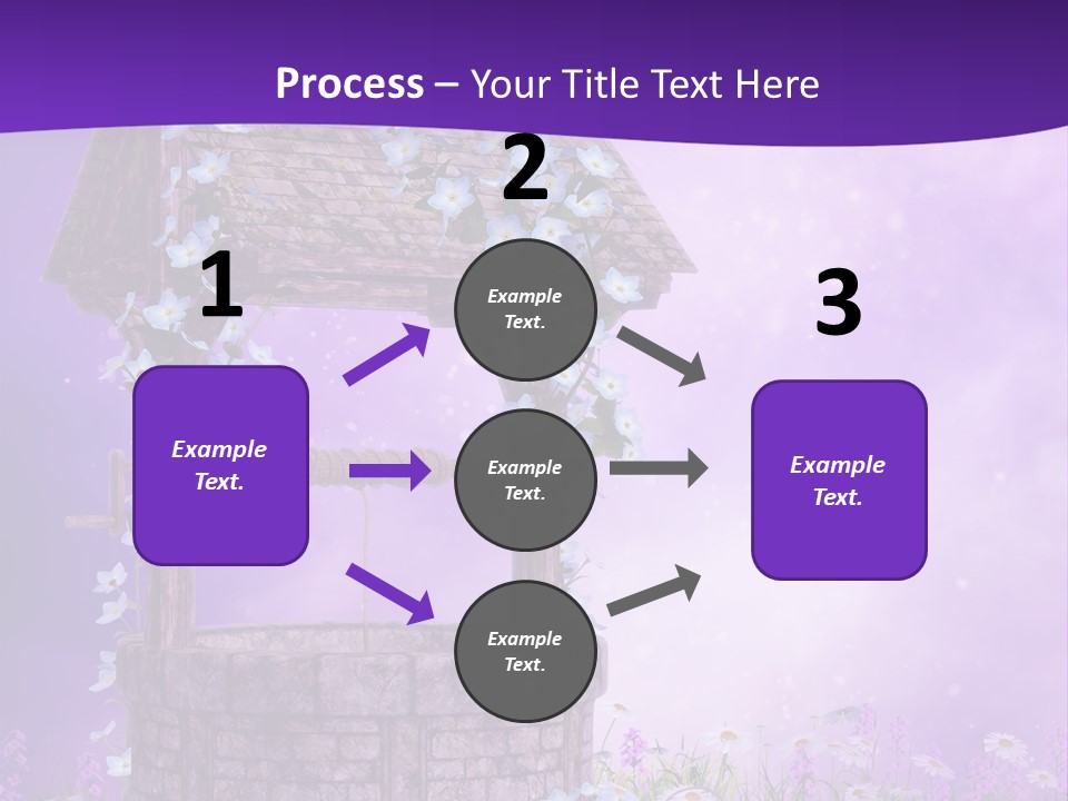 Fioletowy Zaczarowany Stokrotka PowerPoint Template