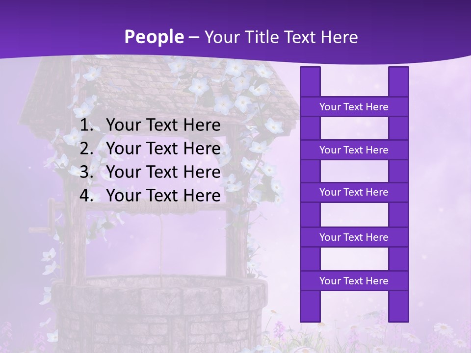 Fioletowy Zaczarowany Stokrotka PowerPoint Template