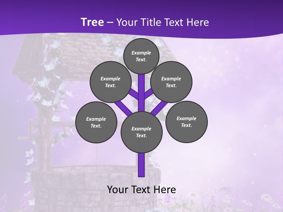 Fioletowy Zaczarowany Stokrotka PowerPoint Template