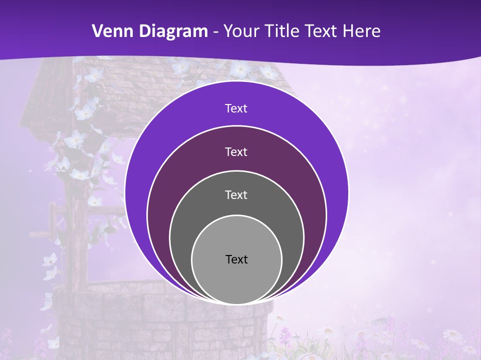 Fioletowy Zaczarowany Stokrotka PowerPoint Template
