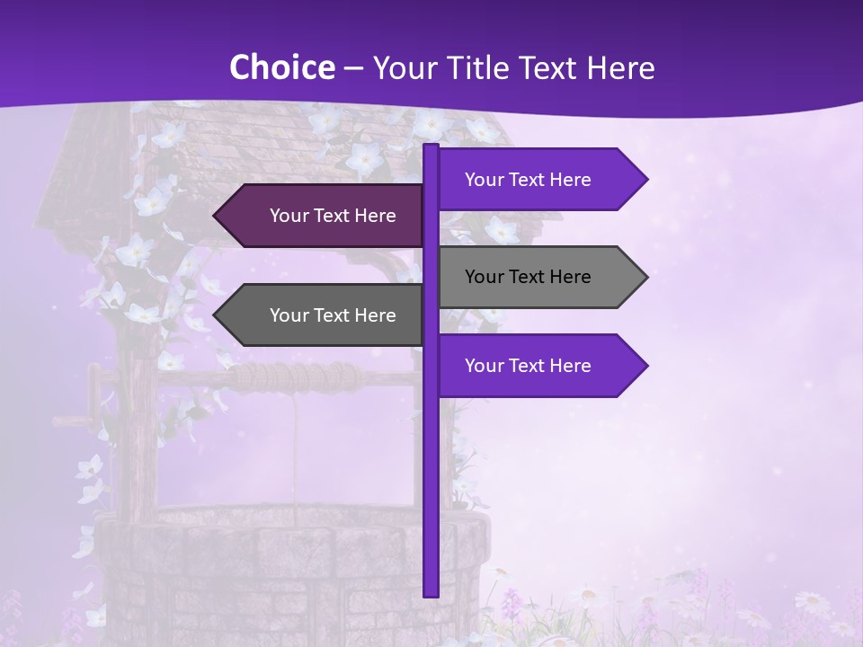 Fioletowy Zaczarowany Stokrotka PowerPoint Template