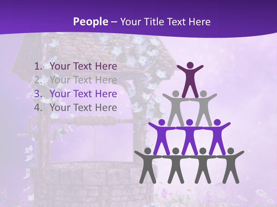 Fioletowy Zaczarowany Stokrotka PowerPoint Template