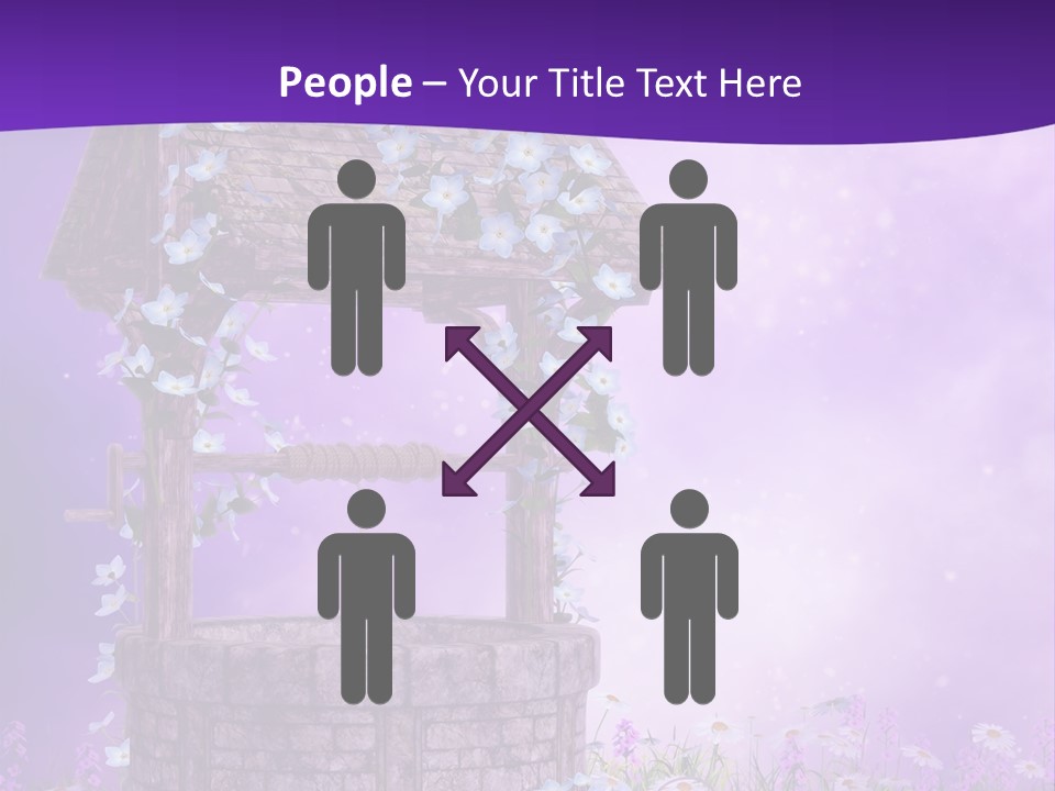 Fioletowy Zaczarowany Stokrotka PowerPoint Template