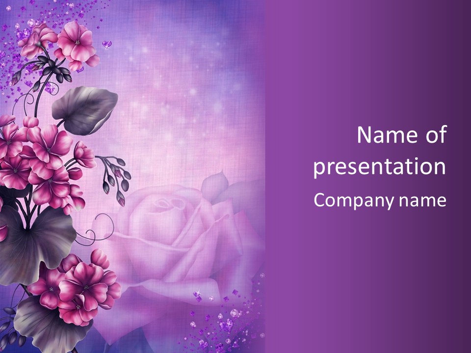 Ilustracja Kwiat Geranium PowerPoint Template