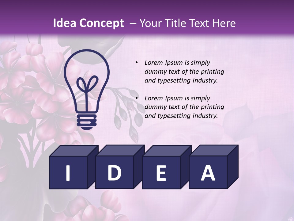 Ilustracja Kwiat Geranium PowerPoint Template