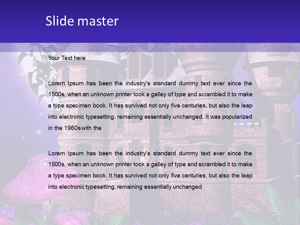 Muchomor Ilustracja Zamek PowerPoint Template