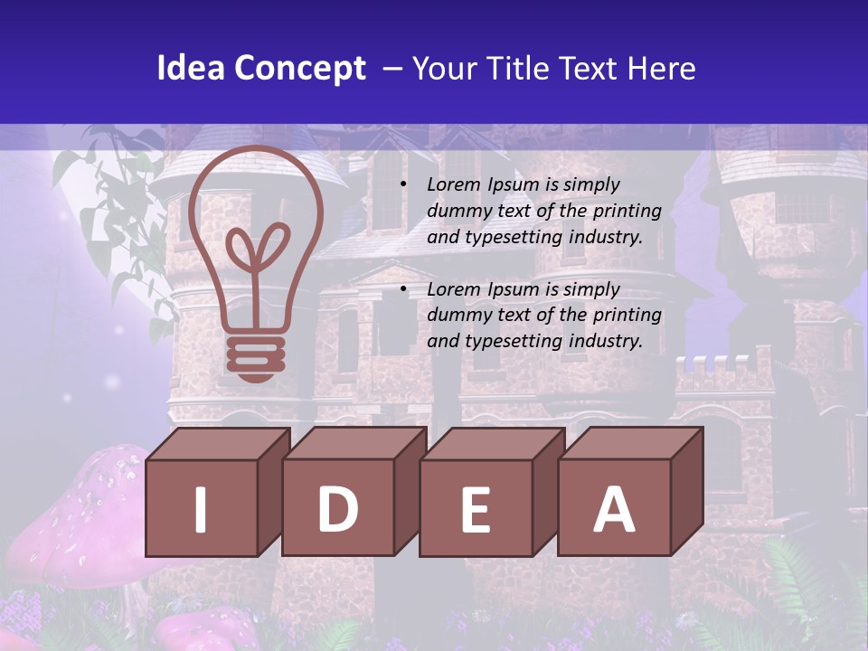 Muchomor Ilustracja Zamek PowerPoint Template