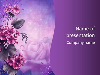 Ilustracja Kwiat Fioletowy PowerPoint Template