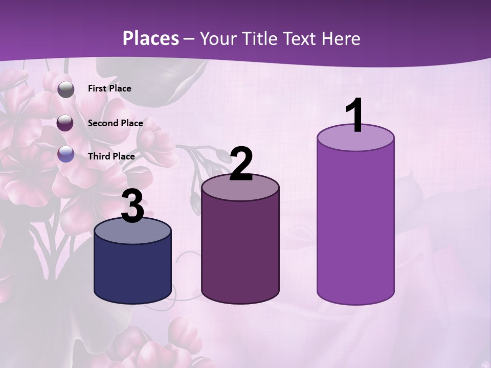 Ilustracja Kwiat Fioletowy PowerPoint Template