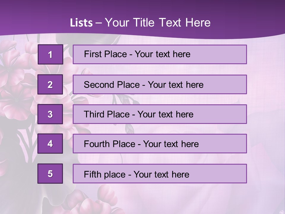 Ilustracja Kwiat Fioletowy PowerPoint Template