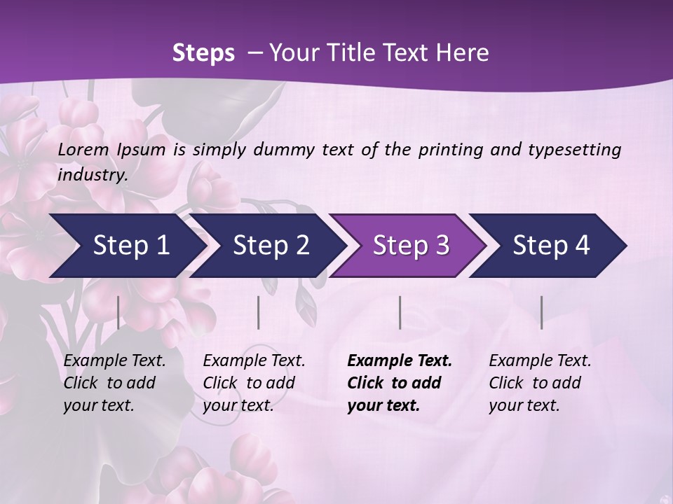 Ilustracja Kwiat Fioletowy PowerPoint Template