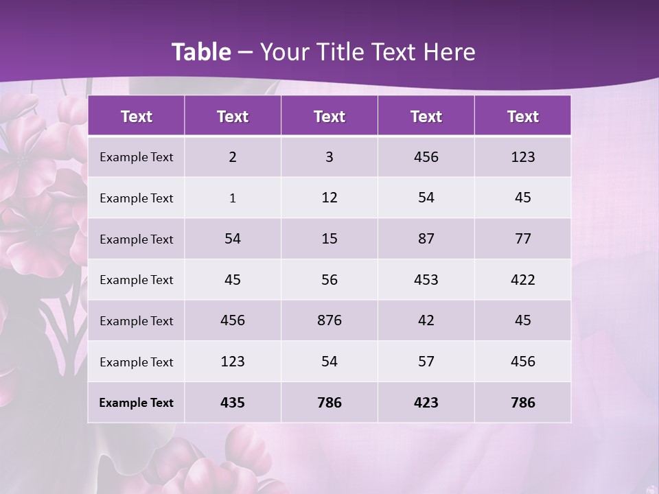 Ilustracja Kwiat Fioletowy PowerPoint Template