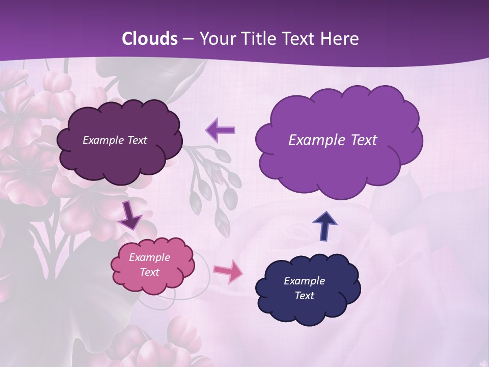 Ilustracja Kwiat Fioletowy PowerPoint Template