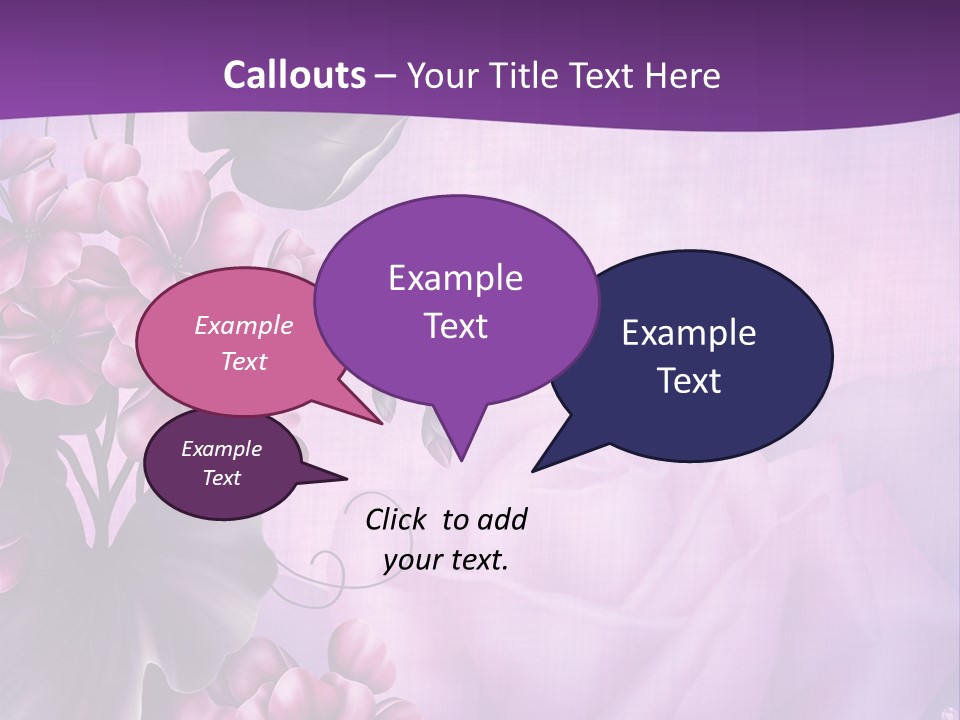 Ilustracja Kwiat Fioletowy PowerPoint Template