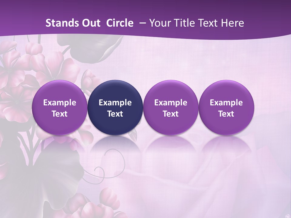 Ilustracja Kwiat Fioletowy PowerPoint Template