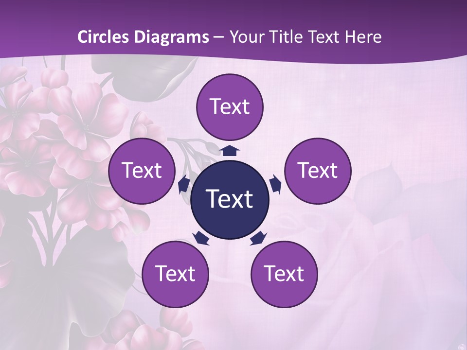 Ilustracja Kwiat Fioletowy PowerPoint Template