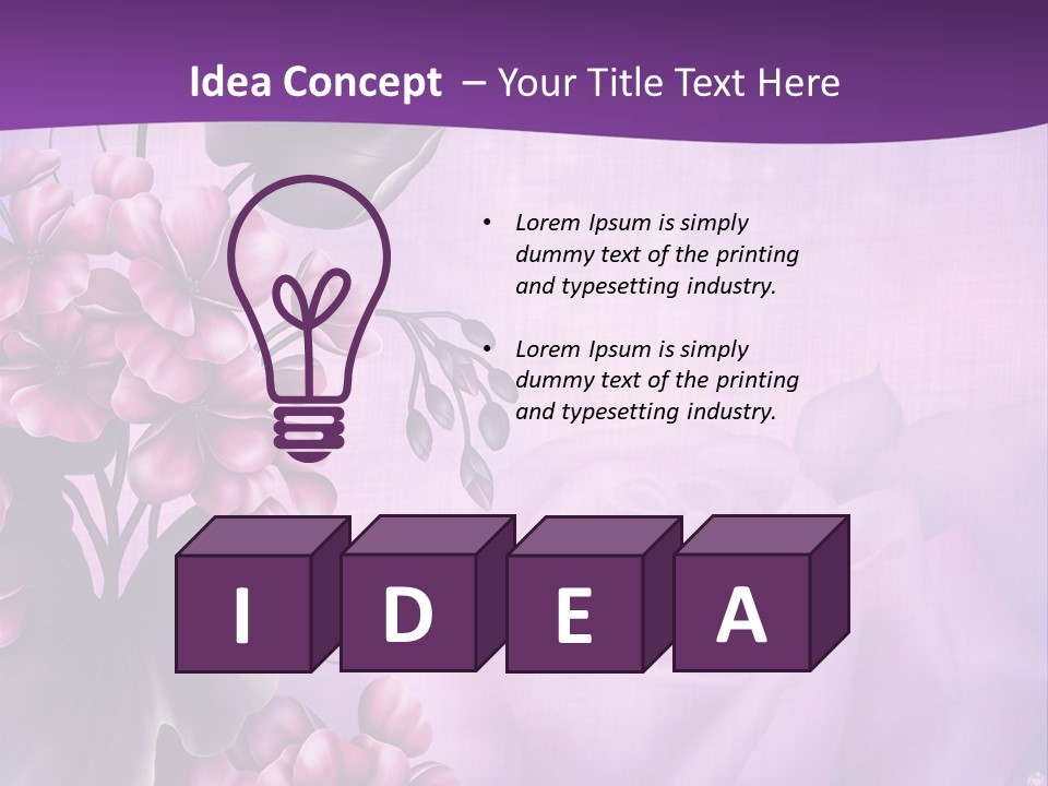 Ilustracja Kwiat Fioletowy PowerPoint Template