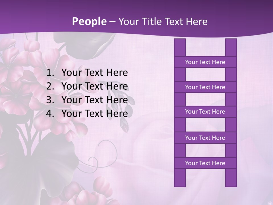 Ilustracja Kwiat Fioletowy PowerPoint Template