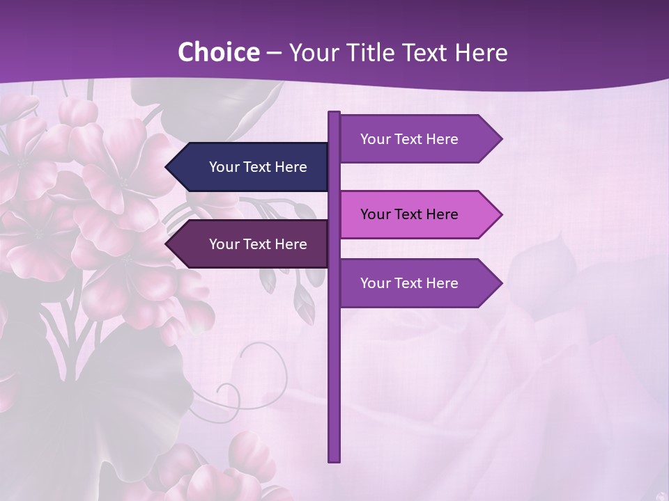 Ilustracja Kwiat Fioletowy PowerPoint Template