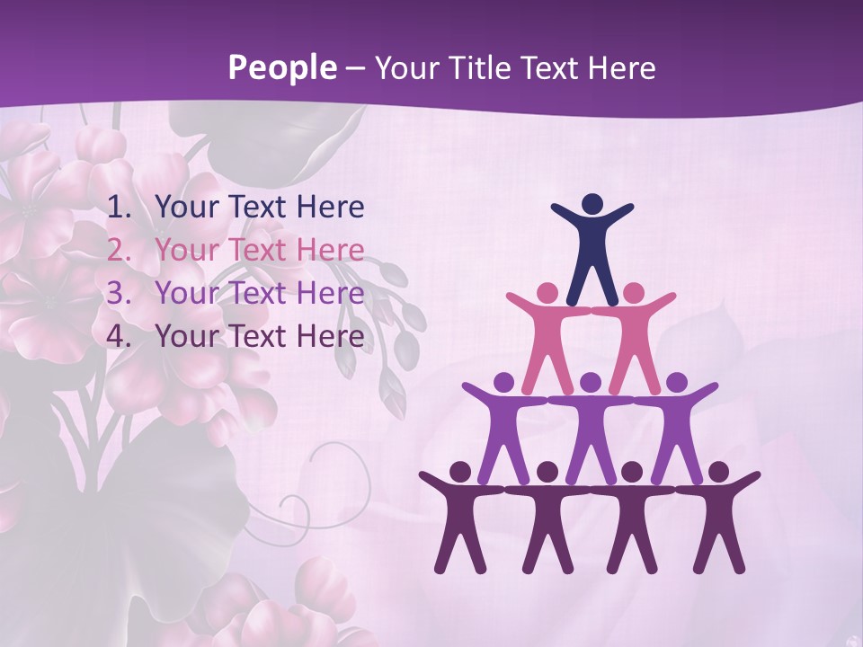 Ilustracja Kwiat Fioletowy PowerPoint Template