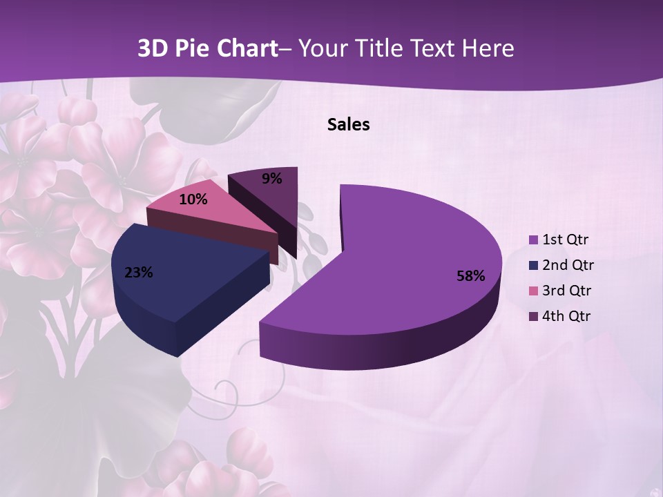 Ilustracja Kwiat Fioletowy PowerPoint Template