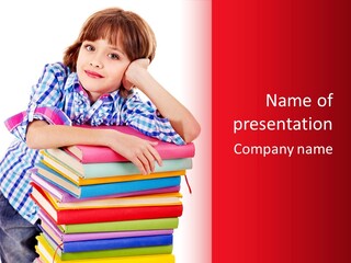 Beautiful Reading Girl PowerPoint Template