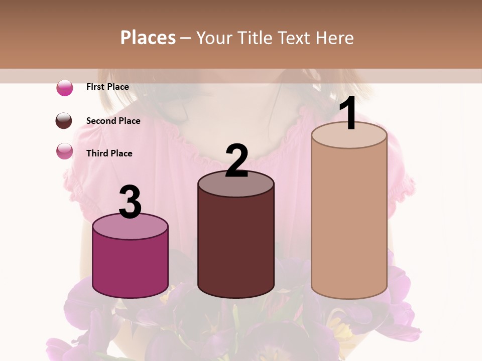 Present Little Girl Isolated PowerPoint Template