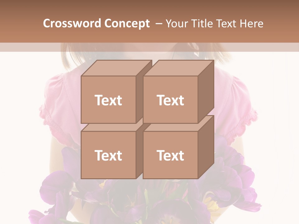 Present Little Girl Isolated PowerPoint Template